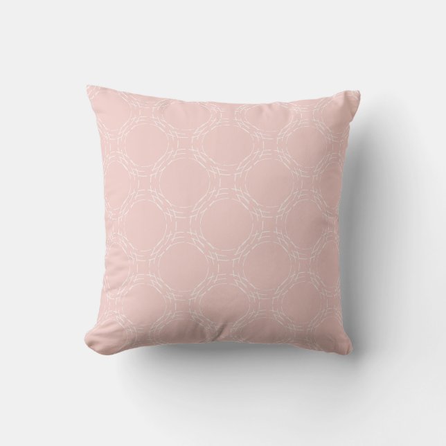 Chique pastel roze patroon kussen (Voorkant)
