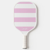 Chique pastel roze strepen gestreept gepersonalise pickleball paddle (Achterkant)