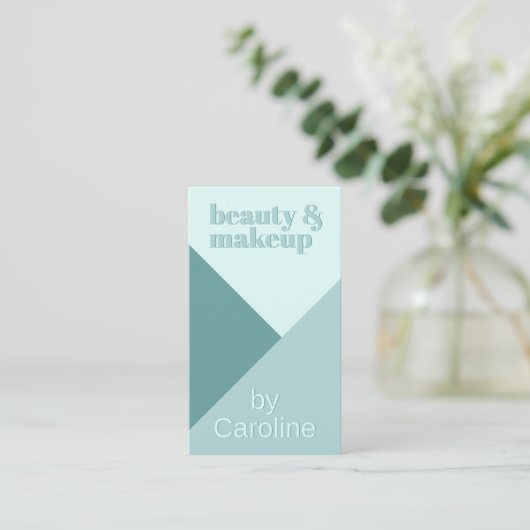 Chique pastel Seafoam Seaglass Mint Blauwgroen Gro Visitekaartje (Staand voorkant)