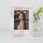 Chique Pastel Transparante Foto Afstuderen Kaart (Staand voorkant)