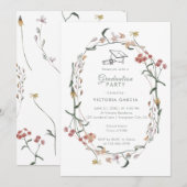 Chique Pastel Wildflower Spring Afstuderen Kaart (Voorkant / Achterkant)