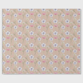Chique Pastel Wildflower Waterverf Patroon Cadeaupapier (Vlak)