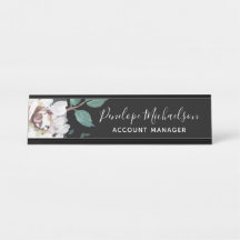 Chique pastelbloem met naam en titel