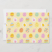 Chique pastelgele eieren kids verjaardagsfoto bedankkaart (Achterkant)