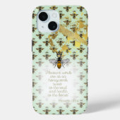 Chique Pastelgroene Gouden Bij Matrix Schriftuur  Case-Mate iPhone Case (Achterkant)