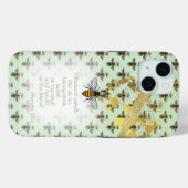 Chique Pastelgroene Gouden Bij Matrix Schriftuur  Case-Mate iPhone Case (Achterkant (horizontaal))