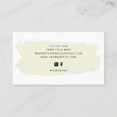 Chique pastelpenseelstreek | Lichtgeel op wit Visitekaartje (Achterkant)