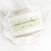 Chique pastelpenseelstreek | Lichtgeel op wit Visitekaartje