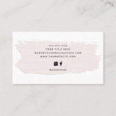 Chique pastelpenseelstreek | Lichtroze op wit Visitekaartje (Achterkant)