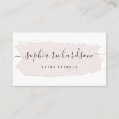 Chique pastelpenseelstreek | Lichtroze op wit Visitekaartje (Voorkant)