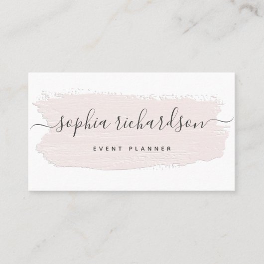 Chique pastelpenseelstreek | Lichtroze op wit Visitekaartje (Voorkant)