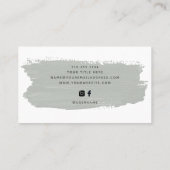 Chique pastelpenseelstreek | Salie Groen op Wit Visitekaartje (Achterkant)