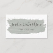 Chique pastelpenseelstreek | Salie Groen op Wit Visitekaartje (Voorkant)