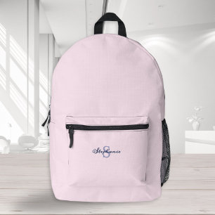 Chique pastelroze trendy minimale monogram bedrukte rugzak