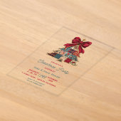 Chique Patchwork Boog Kerstboom Feest Acryl Uitnodigingen (Laagn)