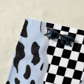 Chique Patchwork Verdachte Zwarte Kat Gingham & Ru Strandlaken (In situ)