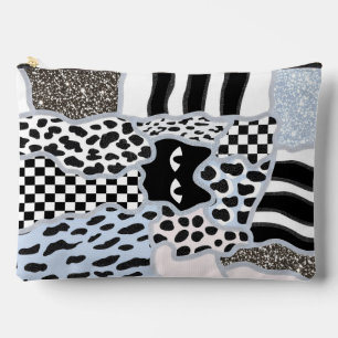 Chique Patchwork Wantrouwende Zwarte Kat Gingham & Etui