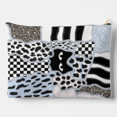 Chique Patchwork Wantrouwende Zwarte Kat Gingham & Etui (Achterkant)