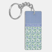 Chique patroon van sneeuwklokjes en polka stippen  sleutelhanger (Voorkant Links)