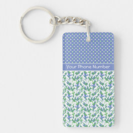 Chique patroon van sneeuwklokjes en polka stippen  sleutelhanger