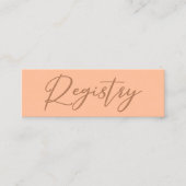 Chique Peach minimalistische typografie trouwregis Mini Visitekaartje (Voorkant)