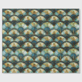 Chique Peacock Kleur Glas in lood Decoupage Cadeaupapier (Vlak)