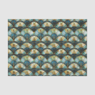 Chique Peacock Kleur Glas in lood Decoupage Tissuepapier