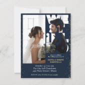 Chique Peek Navy Gelofte Vernieuwing Uitnodiging (Voorkant)