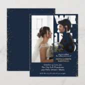 Chique Peek Navy Gelofte Vernieuwing Uitnodiging (Voorkant / Achterkant)