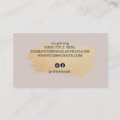 Chique penseelstreek - Faux Rose Gold op Neutral R Visitekaartje (Achterkant)