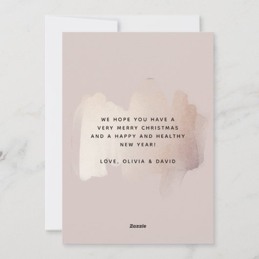 chique penseelstreek | Getrouwd en heldere foto bo Feestdagenkaart (Achterkant)