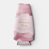 Chique Pensioen Partij Roze Goud Agaat Custom Flesjeskoeler (Voorkant)