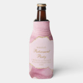 Chique Pensioen Partij Roze Goud Agaat Custom Flesjeskoeler (Fles Voorkant)