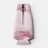 Chique Pensioen Partij Roze Goud Agaat Custom Flesjeskoeler (Achterkant)