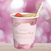 Chique Pensioen Partij Roze Goud Agaat Custom Papieren Bekers