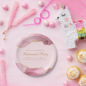Chique Pensioen Partij Roze Goud Agaat Custom Papieren Bordje (Feest)