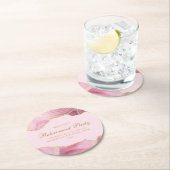 Chique Pensioen Partij Roze Goud Agaat Custom Ronde Kartonnen Onderzetter (Insitu)