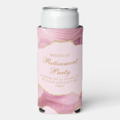 Chique Pensioen Partij Roze Goud Agaat Custom Seltzer Blikjeskoeler (Seltzer Voorkant)