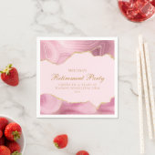 Chique Pensioen Partij Roze Goud Agaat Custom Servet (Insitu)