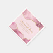 Chique Pensioen Partij Roze Goud Agaat Custom Servet (Hoek)
