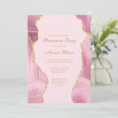 Chique Pensioen Partij Roze Goud Agaat Kaart (Staand voorkant)