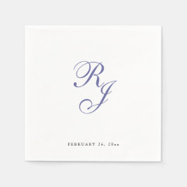 Chique Periwinkle Monogram Bruiloft Servetten