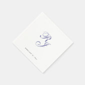 Chique Periwinkle Monogram Bruiloft Servetten (Hoek)