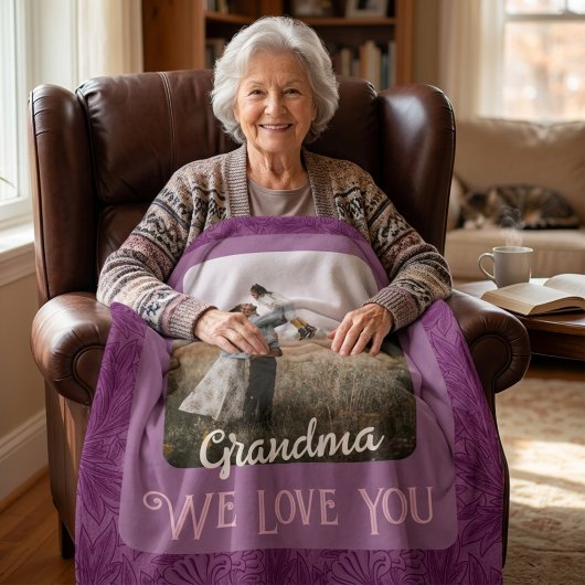 Chique Persoonlijke Foto Tekst Oma Cadeau Rood Fleece Deken