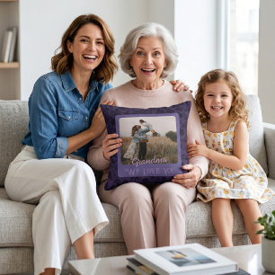 Chique Persoonlijke Foto Tekst Oma en Opa Cadeau Kussen