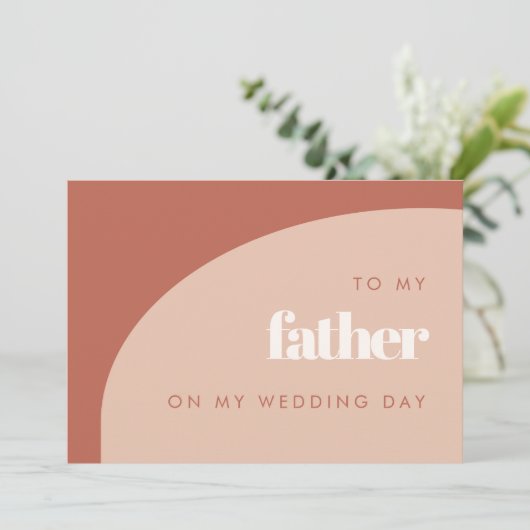 Chique perzik Aan mijn vader op mijn trouwdagkaart (Staand voorkant)