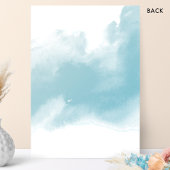 Chique Perzik Blush Bloemen, Aqua Waterverf Bruilo Kaart