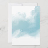 Chique Perzik Blush Bloemen, Aqua Waterverf Bruilo Kaart (Achterkant)