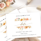 Chique Perzik en Crème Bloemen Bruiloft Save The D Date