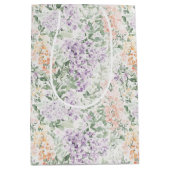 Chique perzik lila lavendel bloem bruiloft medium cadeauzakje (Voorkant)